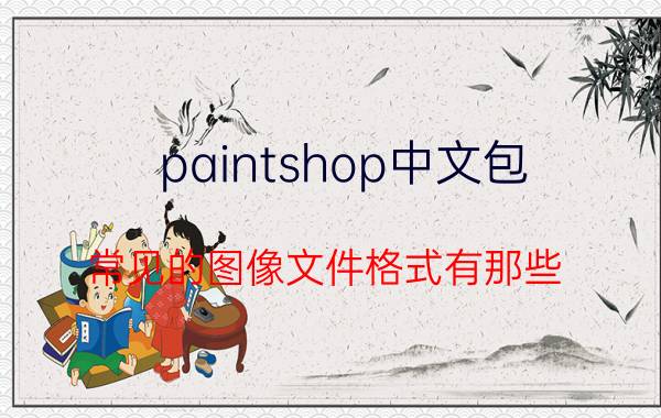 paintshop中文包 常见的图像文件格式有那些？